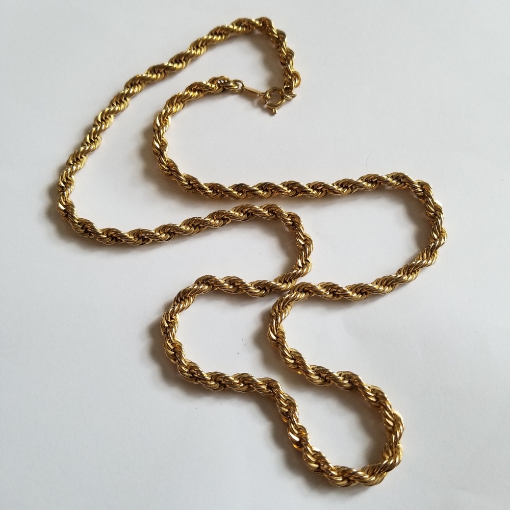 Relisted -Vintage rope chain gold tone metal - Picture 6 of 13